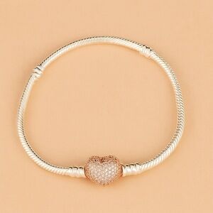 NEW | Silver Bracelet with Pink Heart Charm 💜